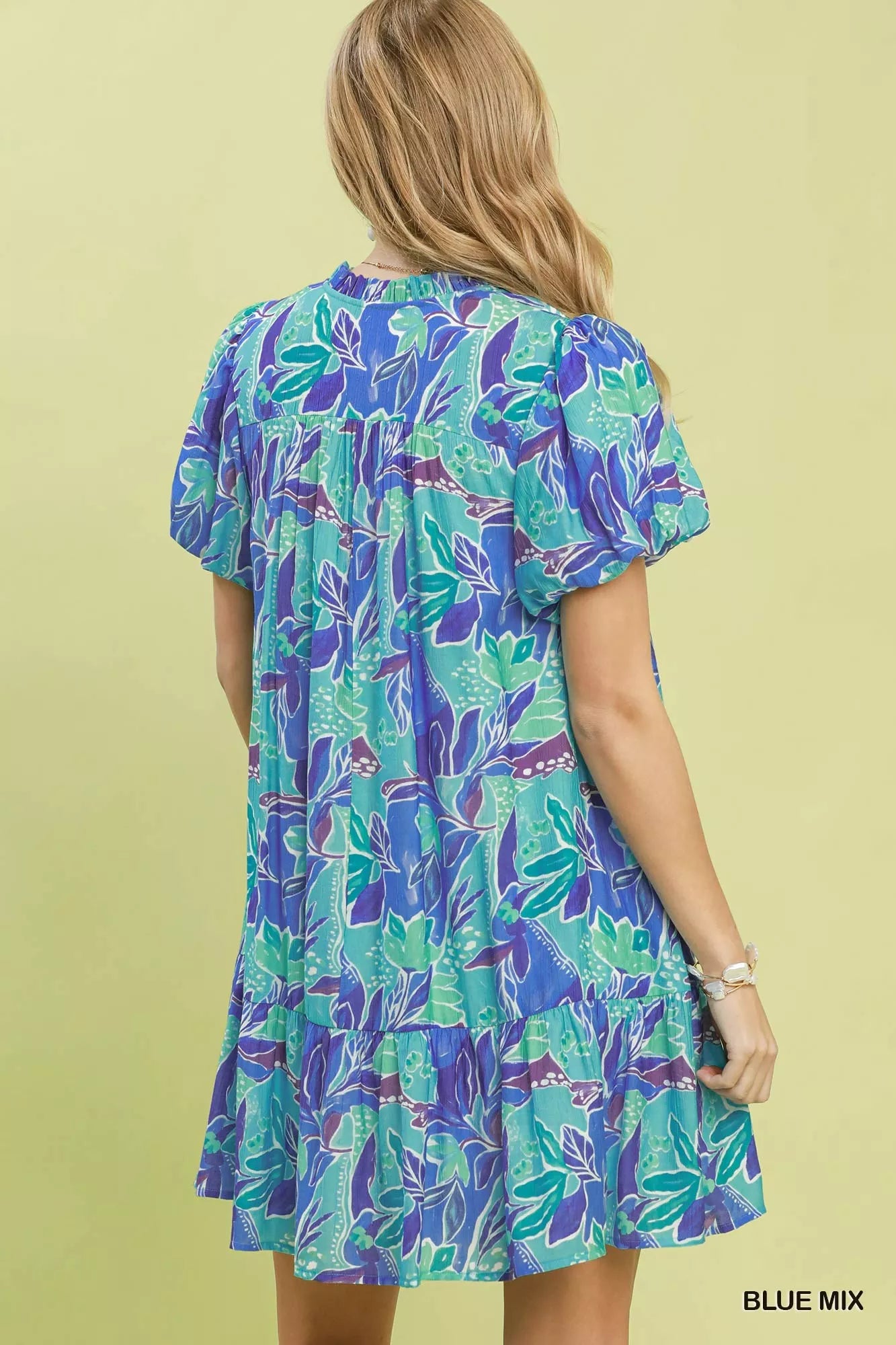 Umgee Tropical Floral Puff Sleeve Tiered Mini Dress 7aeddbd7-7d1a-4d2e-b411-7ea2943fe5be-Max-Origin