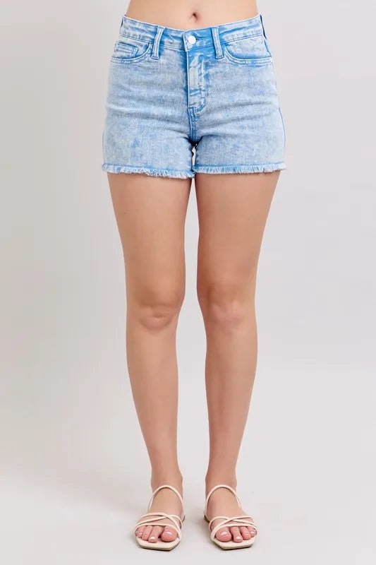 Judy Blue Full Size Mid Rise Garment Dyed Denim Shorts Plus Size 7b30ee1c1257475cb4f209b6ee5bd2b0-Max-Origin