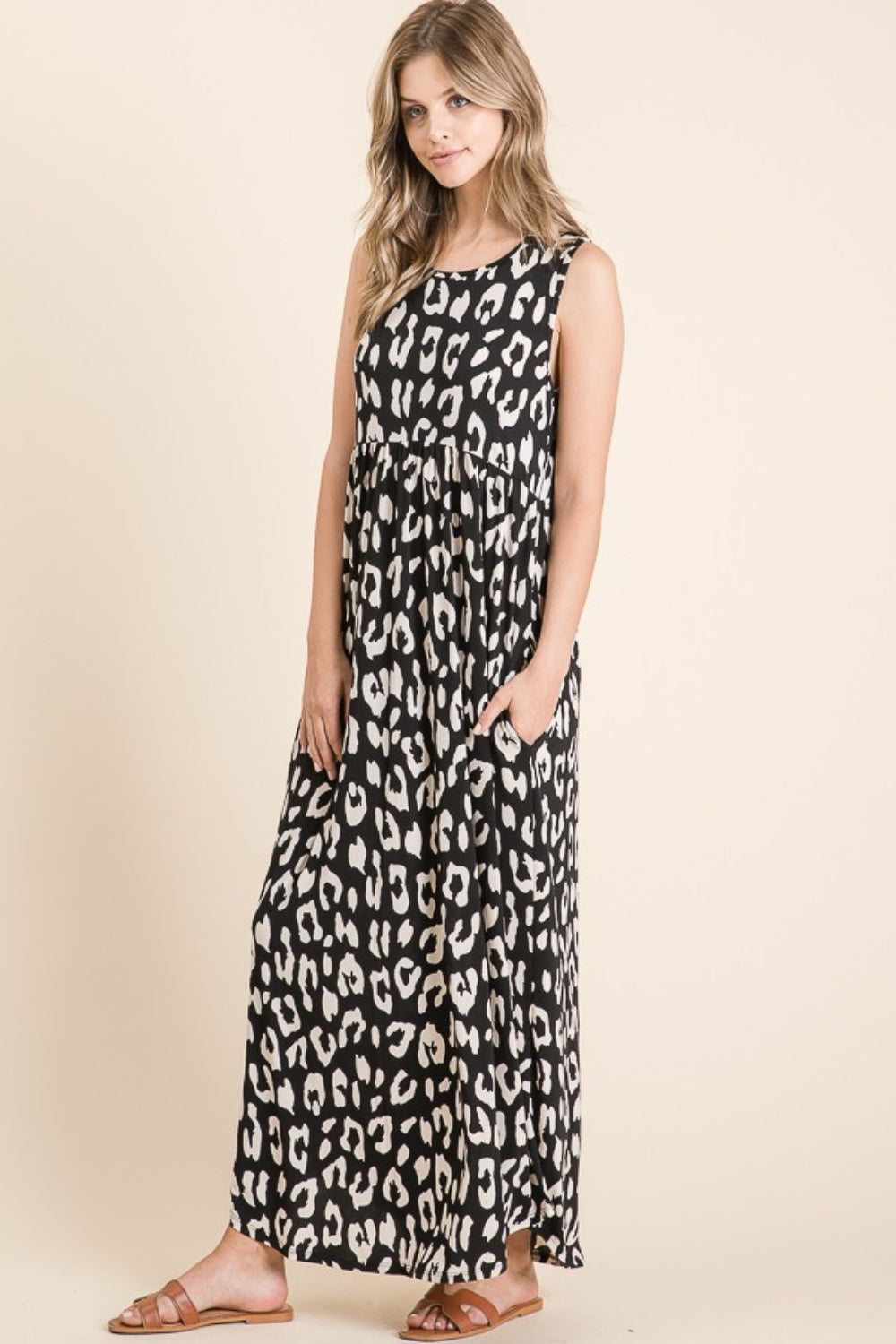 BOMBOM Leopard Maxi Dress with Pockets BOMBOM Leopard Maxi Dress with Pockets - TopFashionHQ