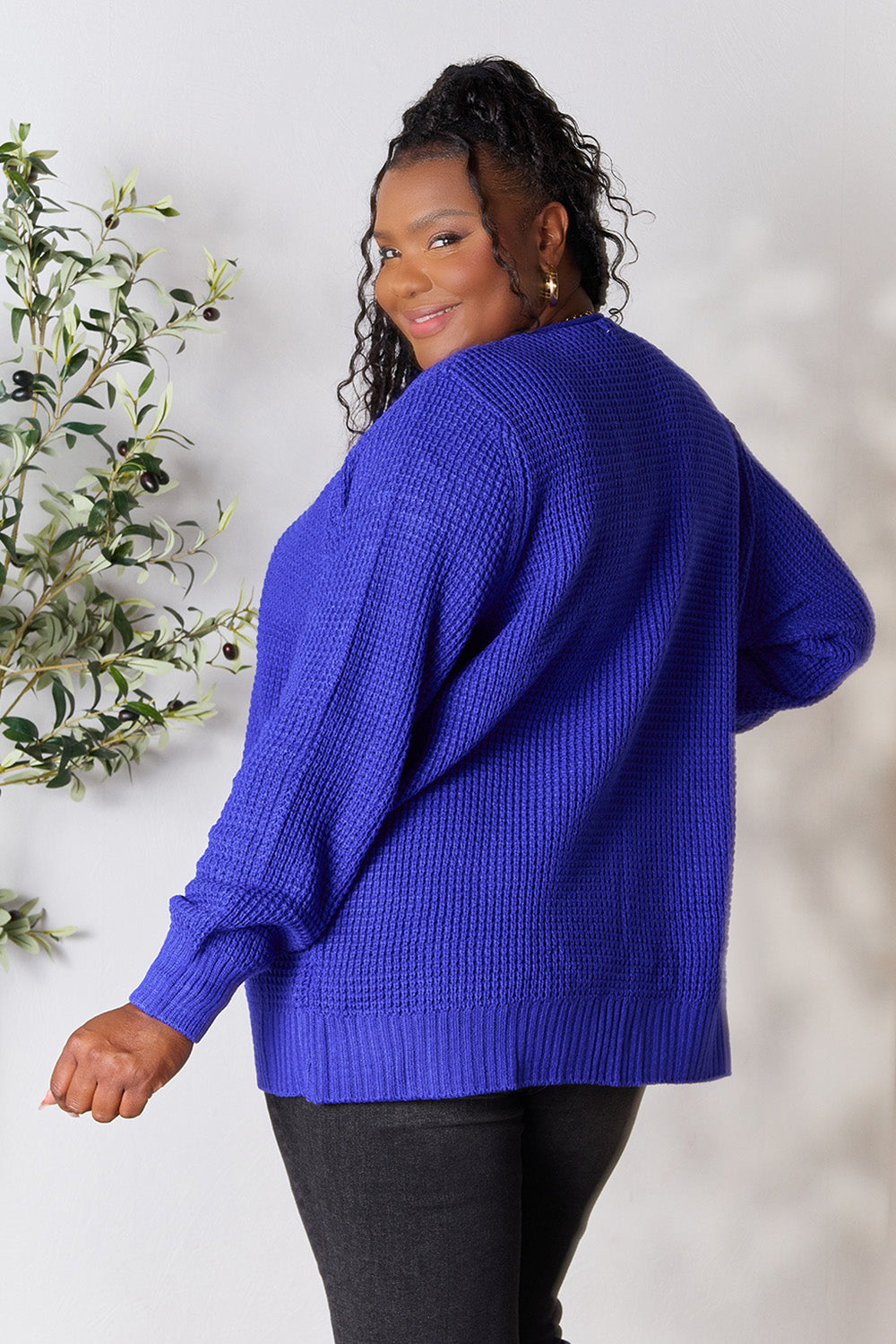 Zenana Full Size Waffle-Knit Open Front Cardigan Zenana Full Size Waffle-Knit Open Front Cardigan - TopFashionHQ