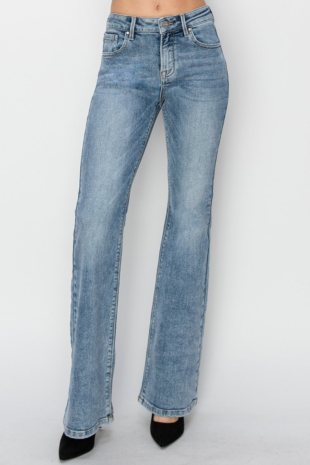 RISEN Full Size Mid Rise Bootcut Jeans RISEN Full Size Mid Rise Bootcut Jeans - TopFashionHQ