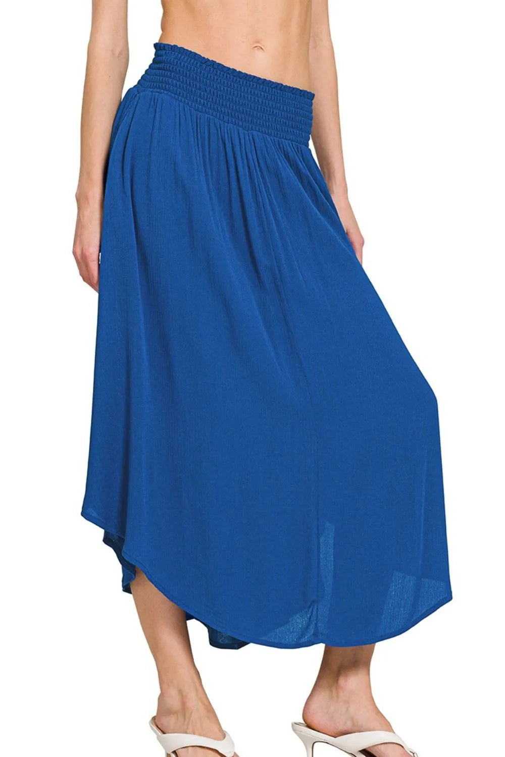 Zenana Woven Crinkle Smocked Waist Maxi Skirt W Pockets 7cc42154-5a14-41ac-b482-0863e2171cc5-Max-Origin