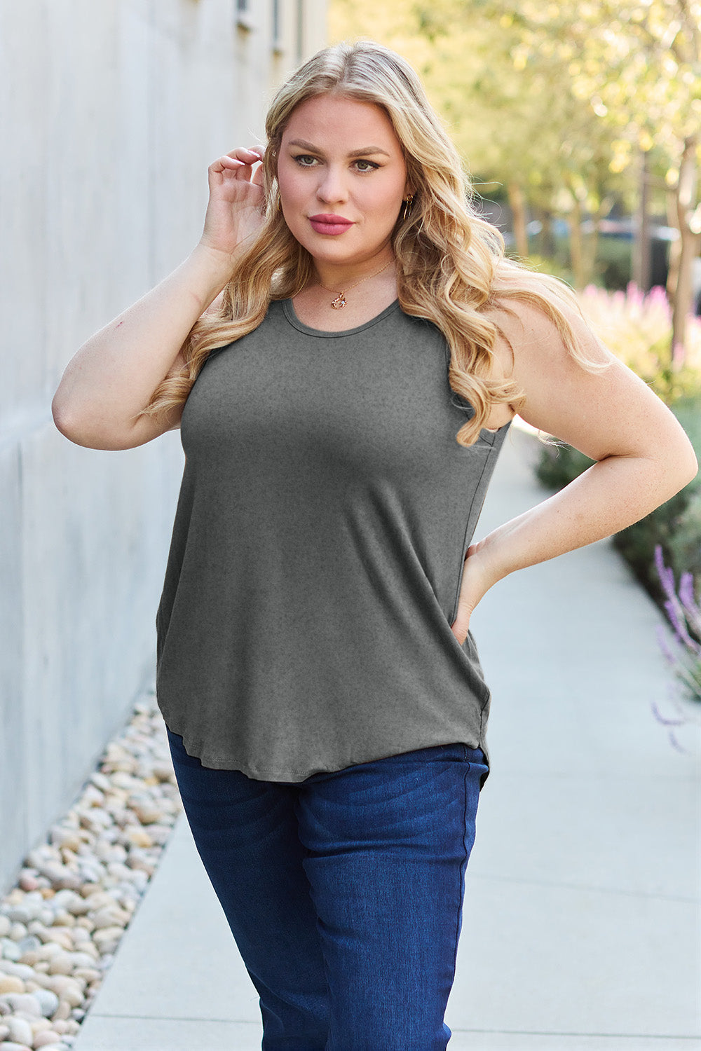 Basic Bae Full Size Round Neck Tank Basic Bae Full Size Round Neck Tank - TopFashionHQ