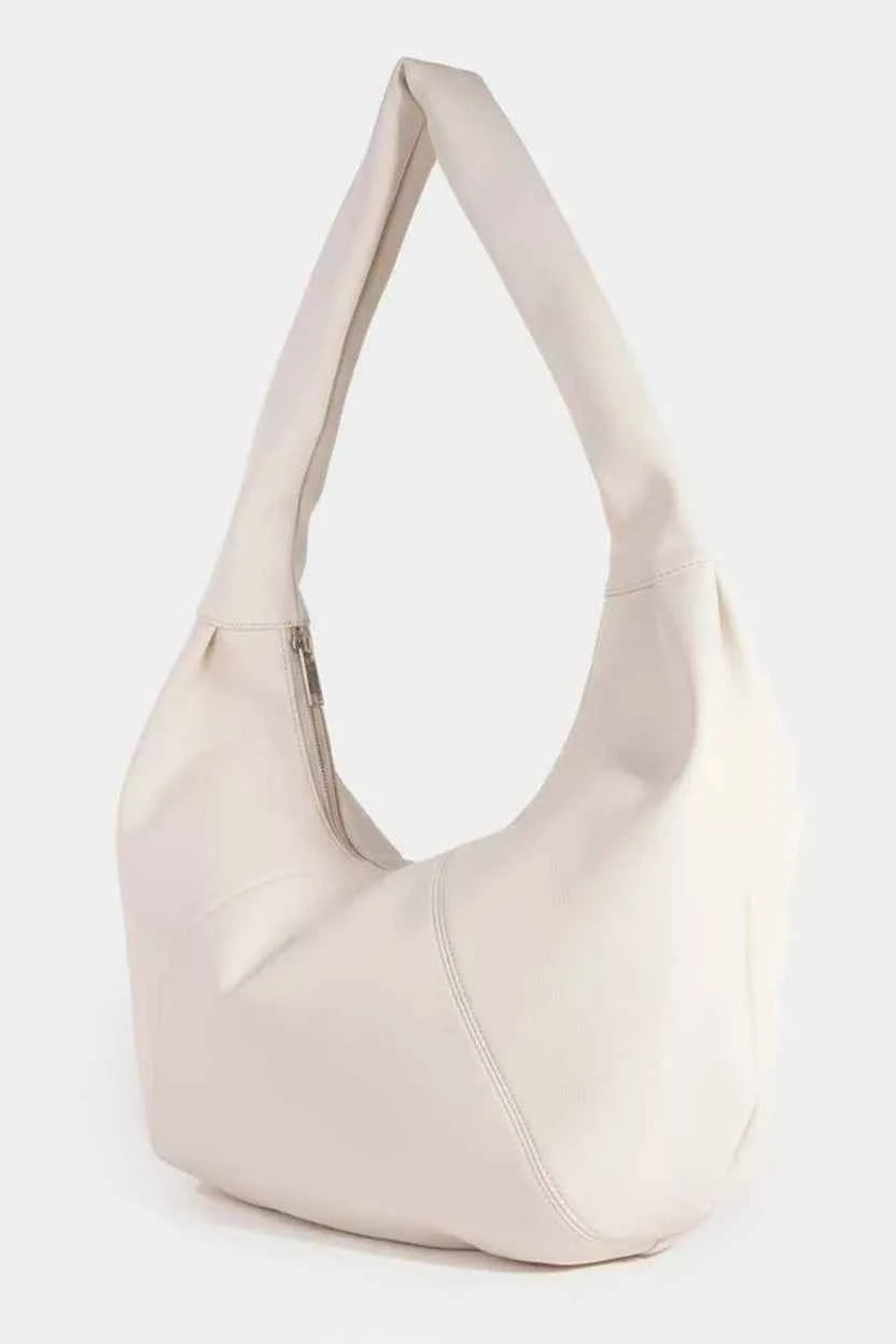 Fame Panel Stitch Crescent Leather Shoulder Bag Fame Panel Stitch Crescent Leather Shoulder Bag