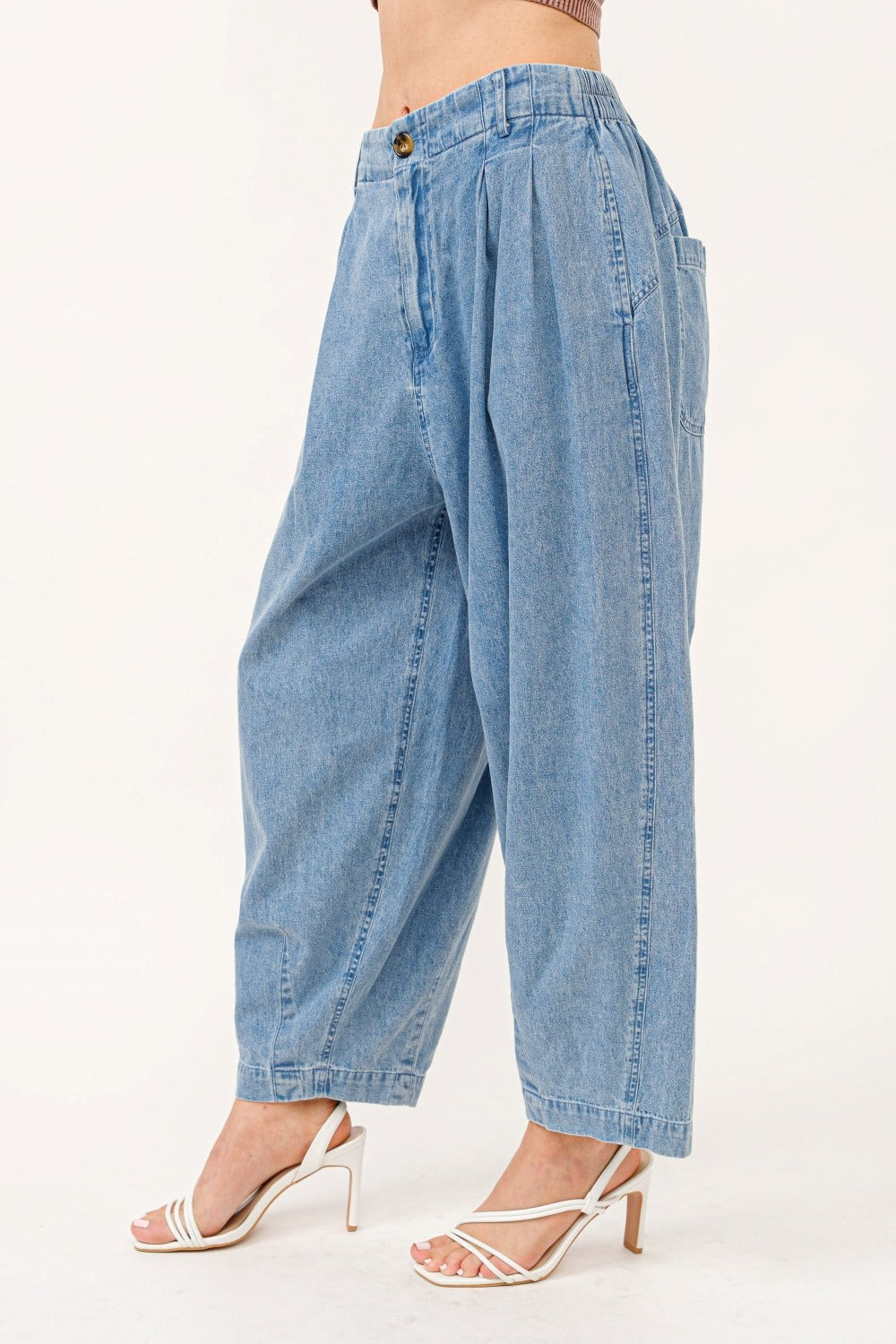 And The Why Elastic Back Pleated Baggy Jeans And The Why Elastic Back Pleated Baggy Jeans