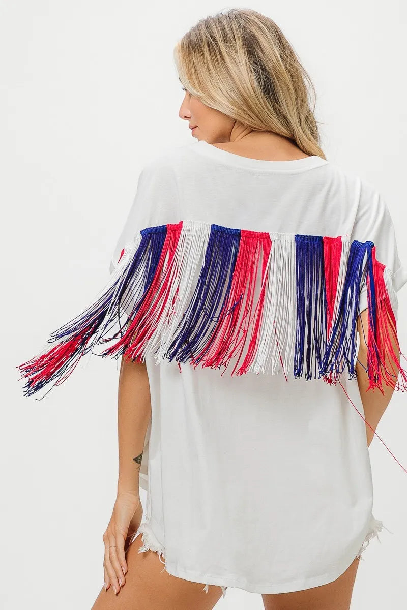 BiBi American Flag Sequin Star Fringe Top 7f0612197bbb4274b38da8448f086644-Max-Origin