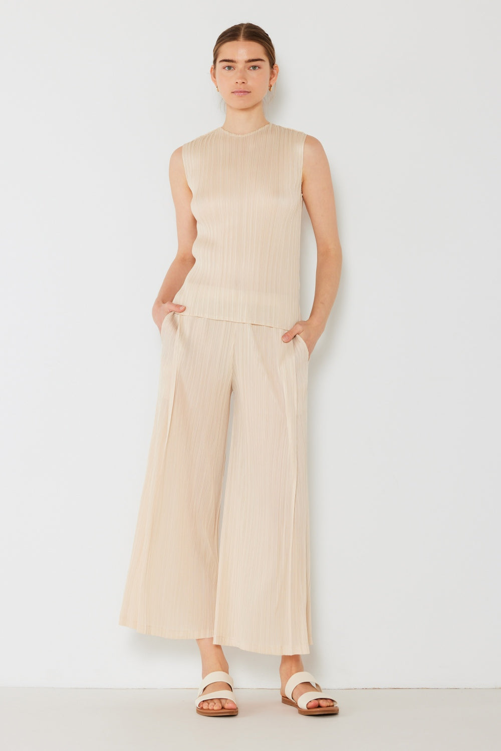 Marina West Swim Pleated Wide-Leg Pants with Side Pleat Detail Marina West Swim Pleated Wide-Leg Pants with Side Pleat Detail - TopFashionHQ