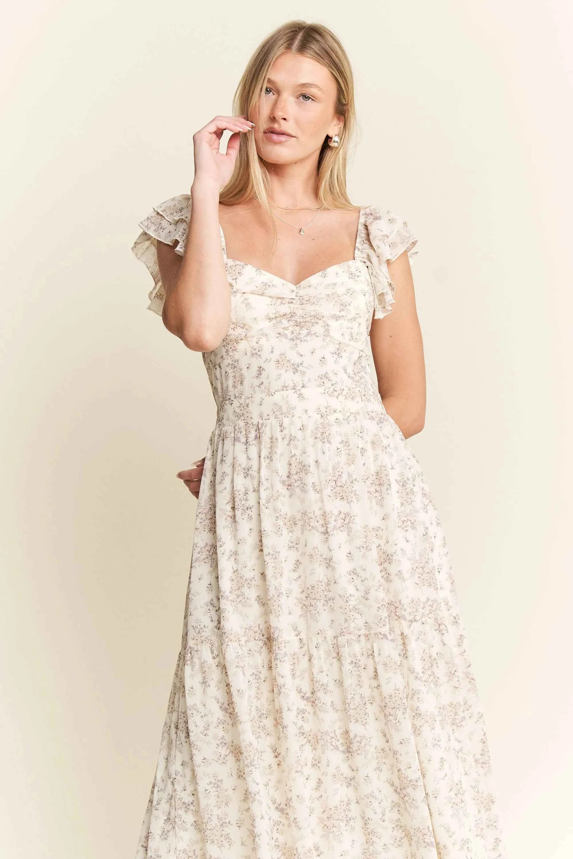 Jade By Jane Full Size Ruffle Sleeve Tiered Maxi Dress Plus Size Jade By Jane Full Size Ruffle Sleeve Tiered Maxi Dress Plus Size