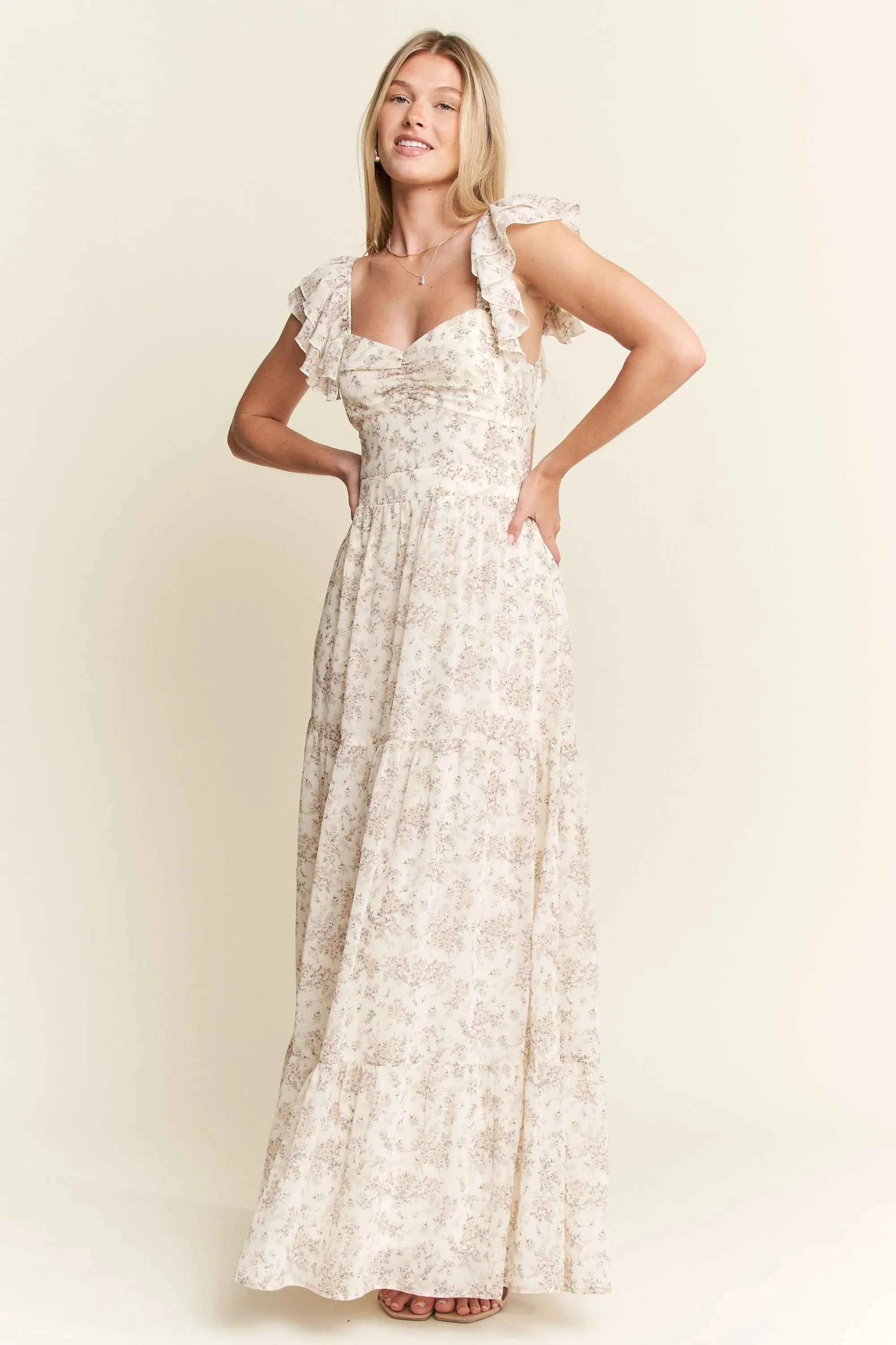 Jade By Jane Full Size Ruffle Sleeve Tiered Maxi Dress Plus Size Jade By Jane Full Size Ruffle Sleeve Tiered Maxi Dress Plus Size