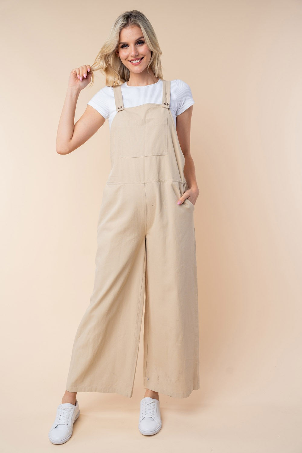 White Birch Sleeveless Wide Leg Jumpsuit White Birch Sleeveless Wide Leg Jumpsuit - TopFashionHQ
