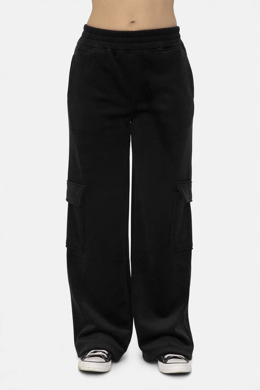Mono B Elastic Waist Corduroy Cargo Pants Mono B Elastic Waist Corduroy Cargo Pants - TopFashionHQ