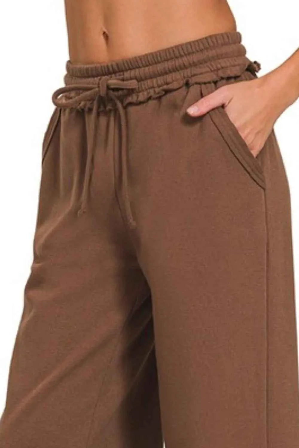 Zenana Fleece Exposed Seam Wide Leg Sweatpants Zenana Fleece Exposed Seam Wide Leg Sweatpants