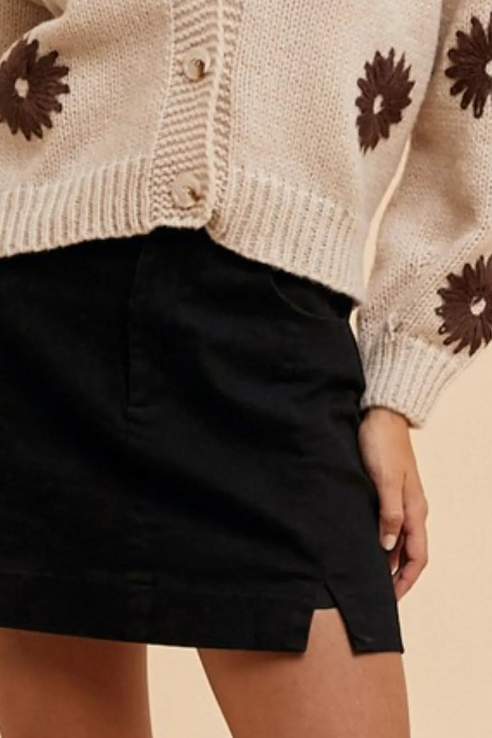 Annie Wear Comfort Stretch Cotton Slit Detailed Mini Skirt 80b4f96f-abac-482e-b58e-234321b2cde3-Max-Origin
