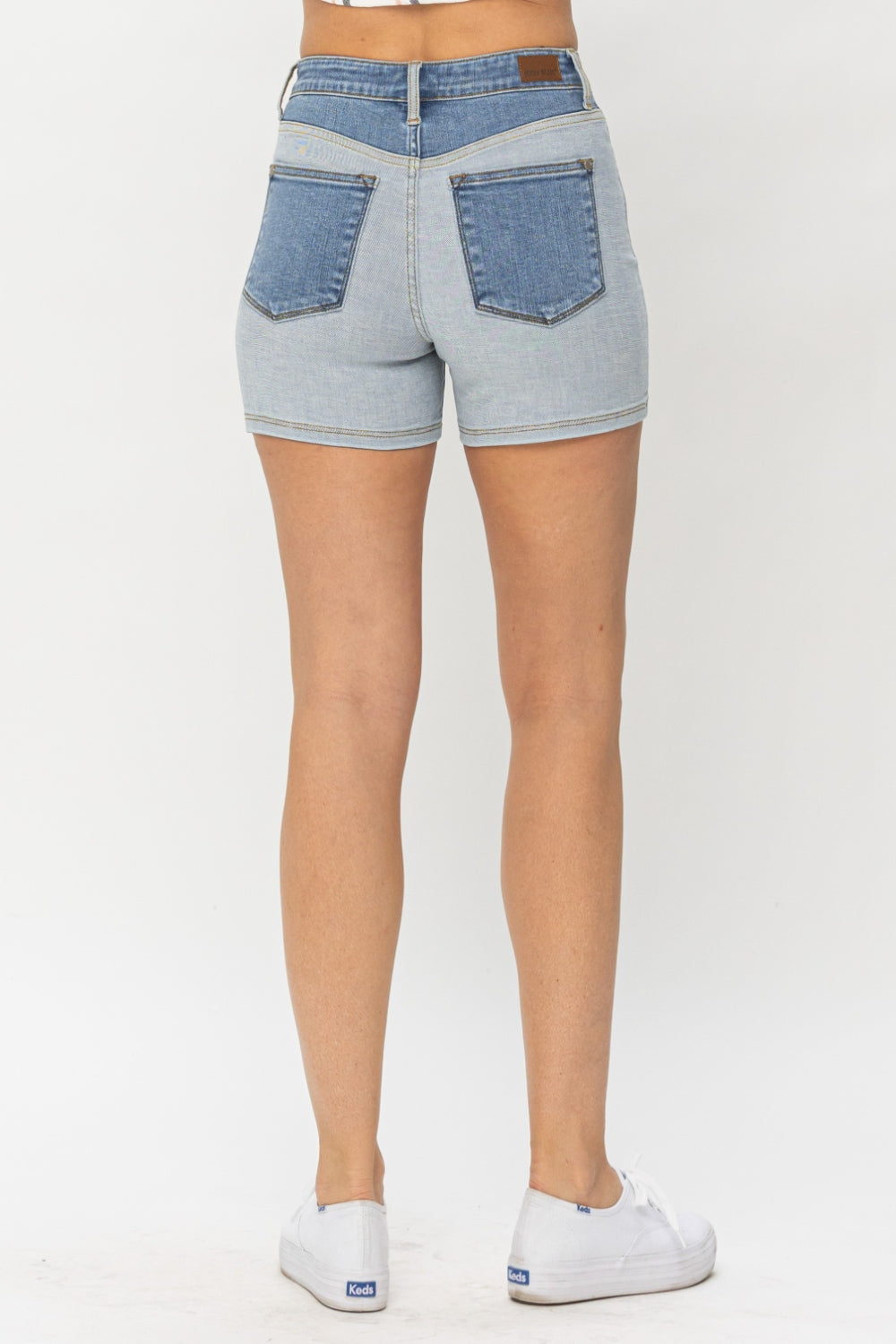 Judy Blue Full Size Color Block Denim Shorts Judy Blue Full Size Color Block Denim Shorts - TopFashionHQ