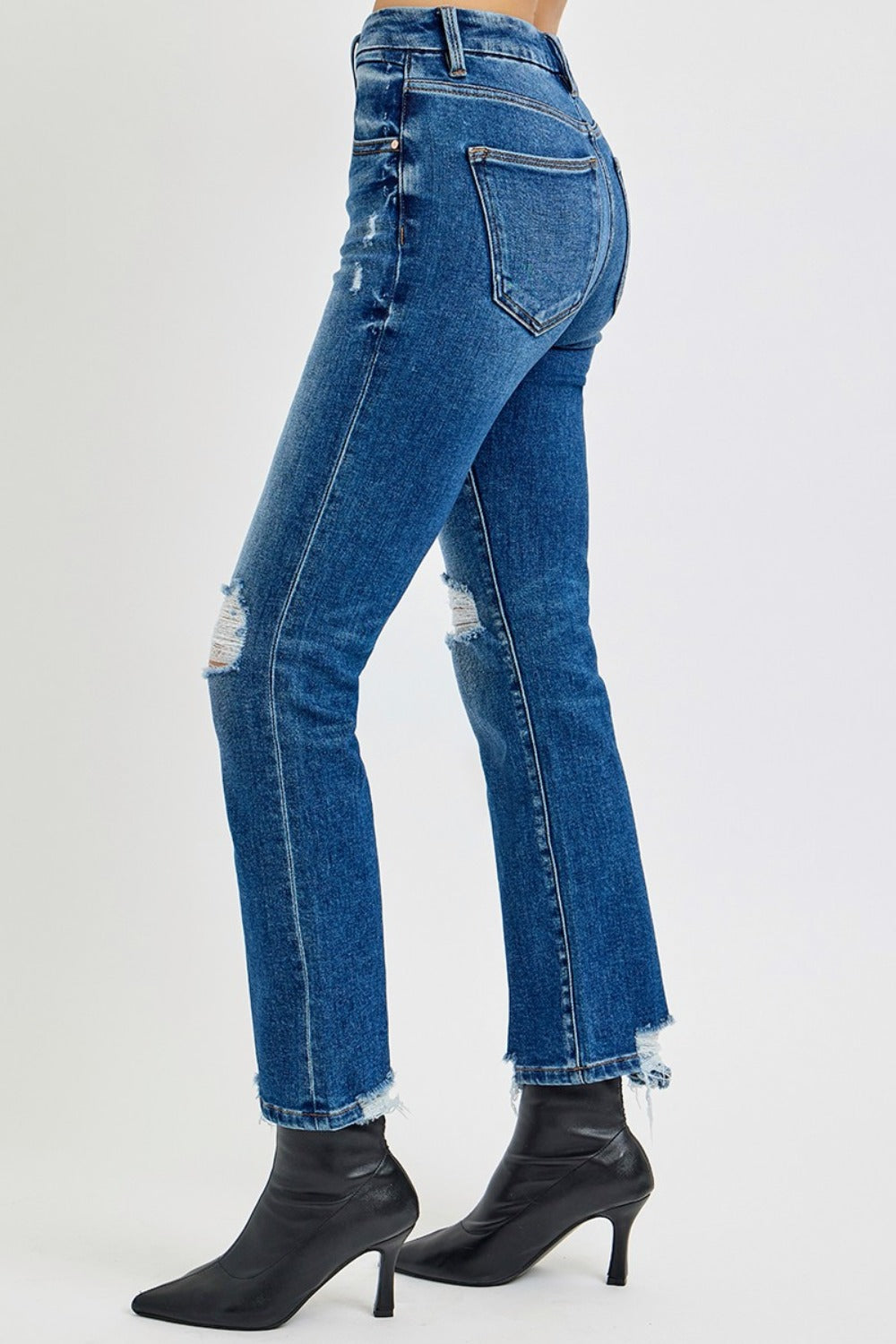 RISEN Full Size High Rise Distressed Crop Straight Jeans RISEN Full Size High Rise Distressed Crop Straight Jeans - TopFashionHQ