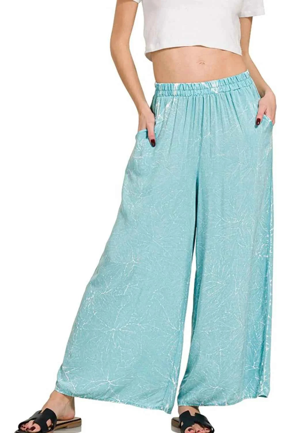 Zenana Woven Acid Crinkle Washed Cami & Pants 2 Piece Set Zenana Woven Acid Crinkle Washed Cami & Pants 2 Piece Set