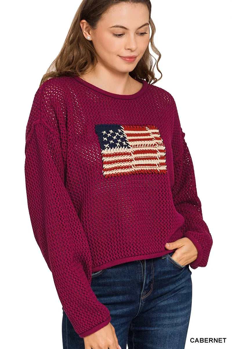 Zenana American Flag Crew Neck Sweater 820518891a744094b778c4a69b1a0a24-Max-Origin