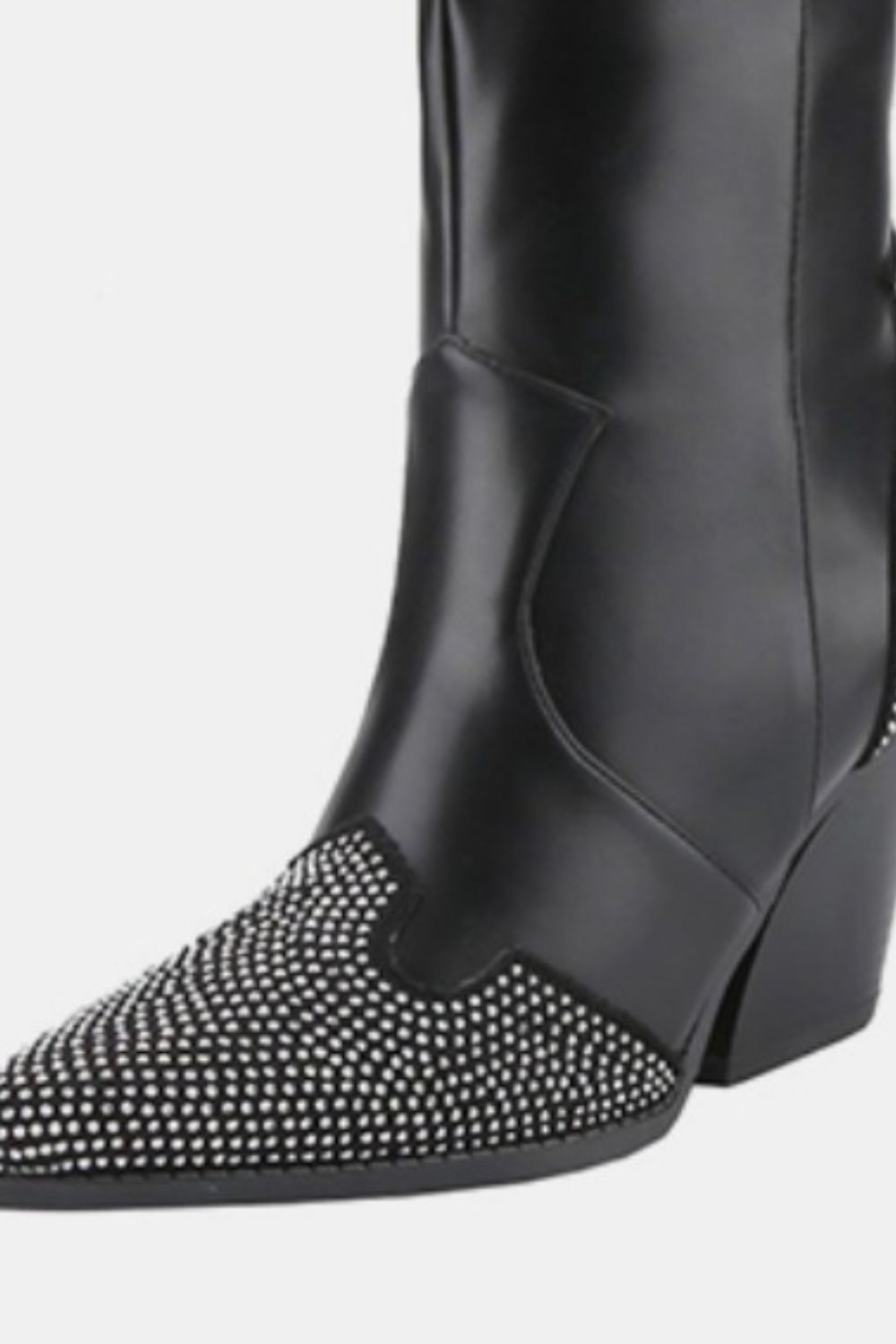 Weeboo Chunky Heel Rhinestone Decor Western Boots Weeboo Chunky Heel Rhinestone Decor Western Boots