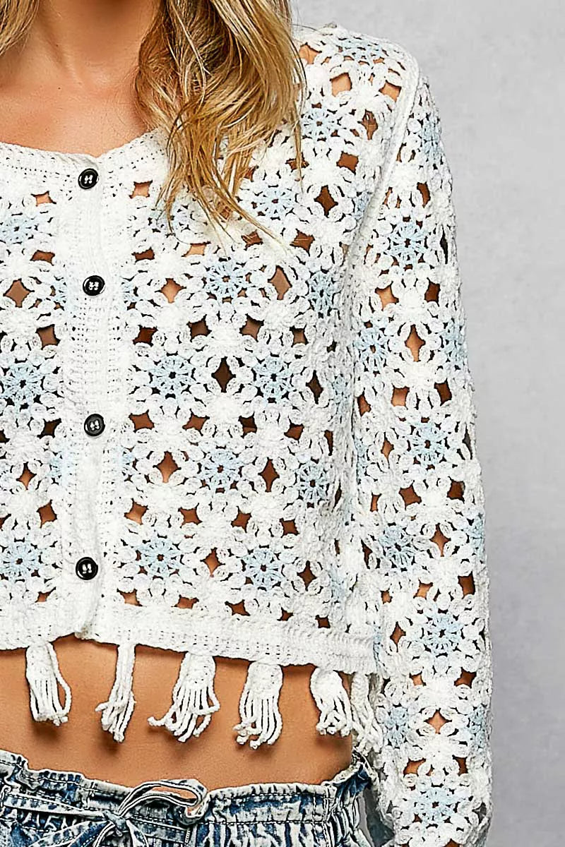 POL Openwork Floral Crochet Cardigan with Tassel Hem 827faa0d-4370-4b05-b5cf-f3e45274cca7-Max-Origin
