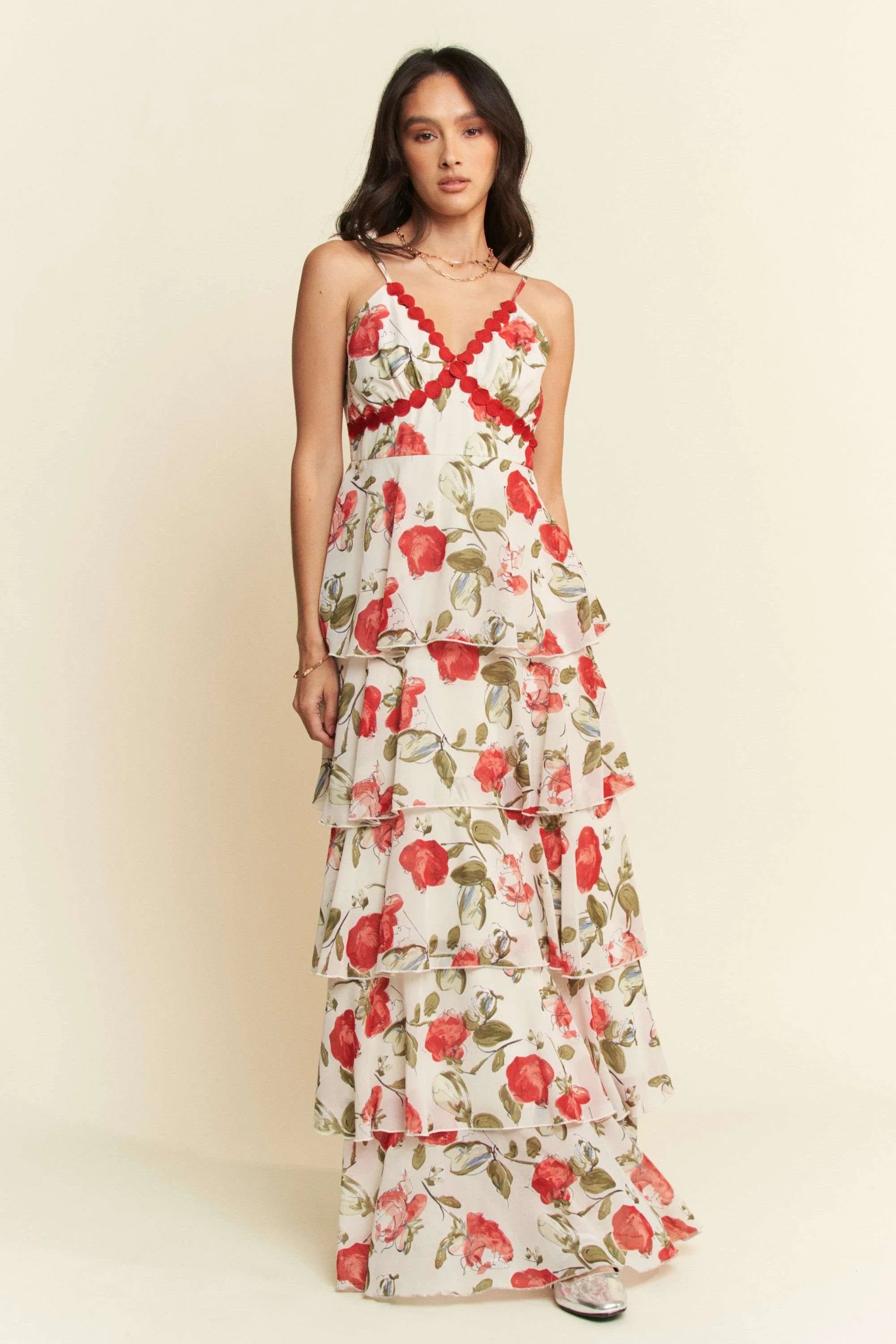 Davi & Dani Contrast Ring Lace Layered Ruffle Maxi Cami Dress 83695fbcc75c46a28febb4d8b2275c01-Max-Origin