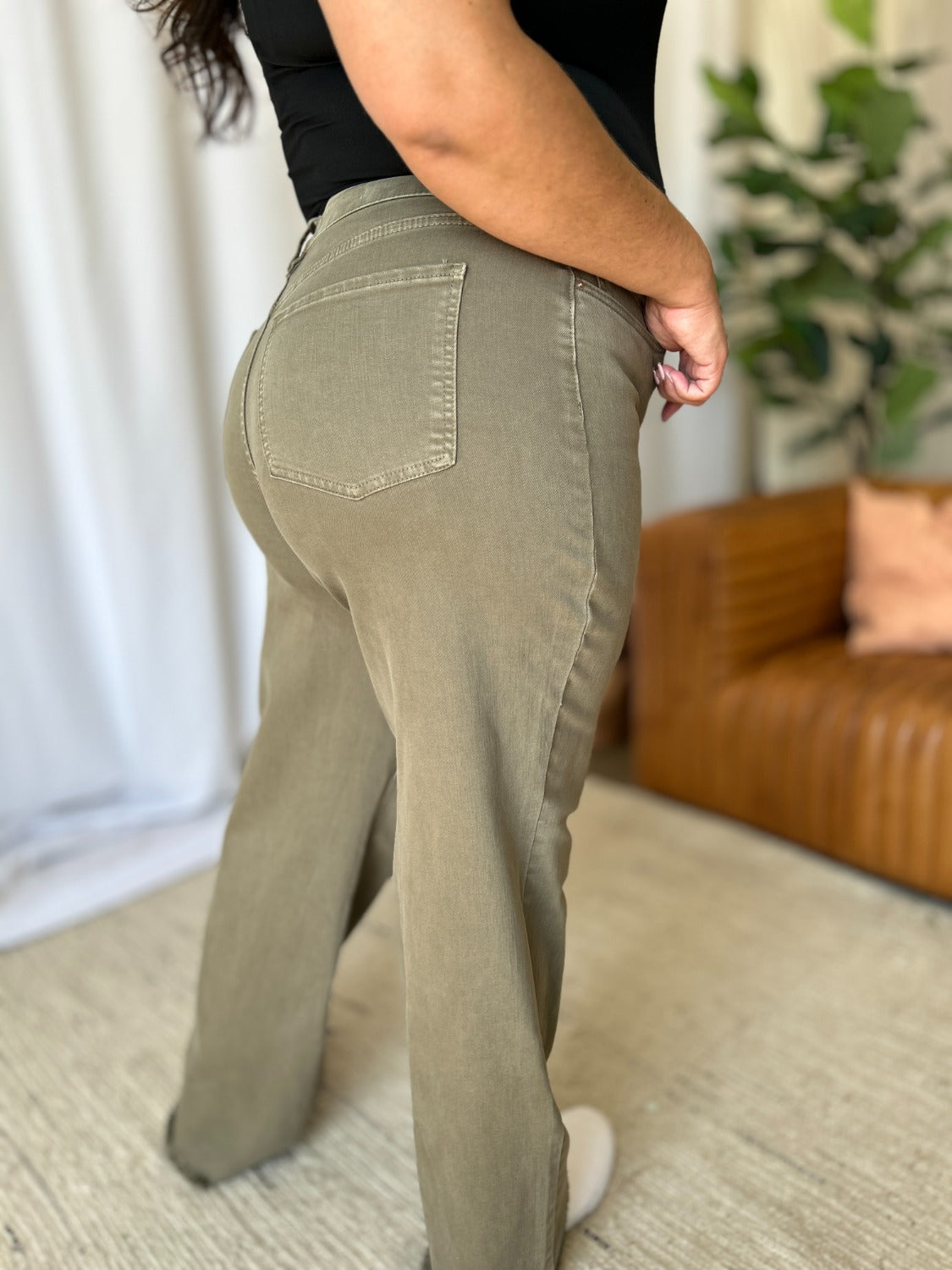 RFM Full Size High Rise Garment Dye Wide Leg Jeans RFM Full Size High Rise Garment Dye Wide Leg Jeans