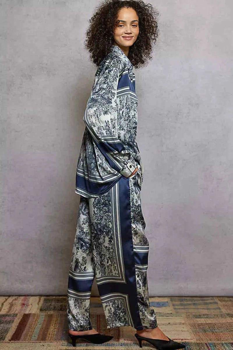 POL Floral Printed Woven Wide Leg Drawstring Pants POL Floral Printed Woven Wide Leg Drawstring Pants