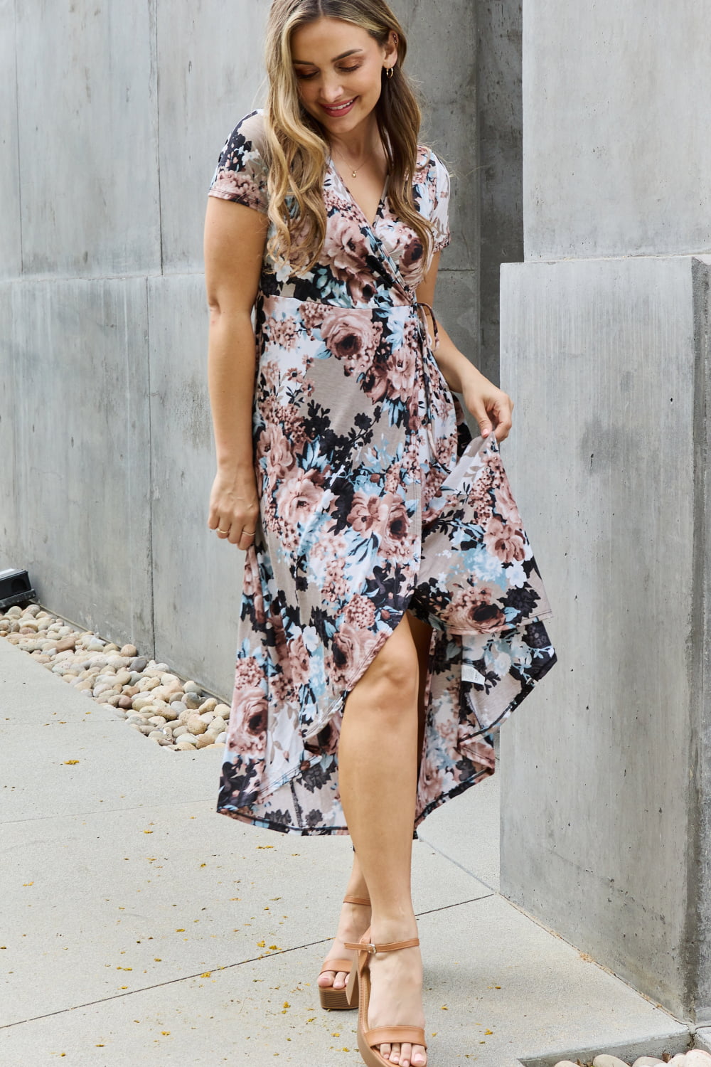 Heimish Give Me Roses Full Size Floral Maxi Wrap Dress Heimish Give Me Roses Full Size Floral Maxi Wrap Dress - TopFashionHQ