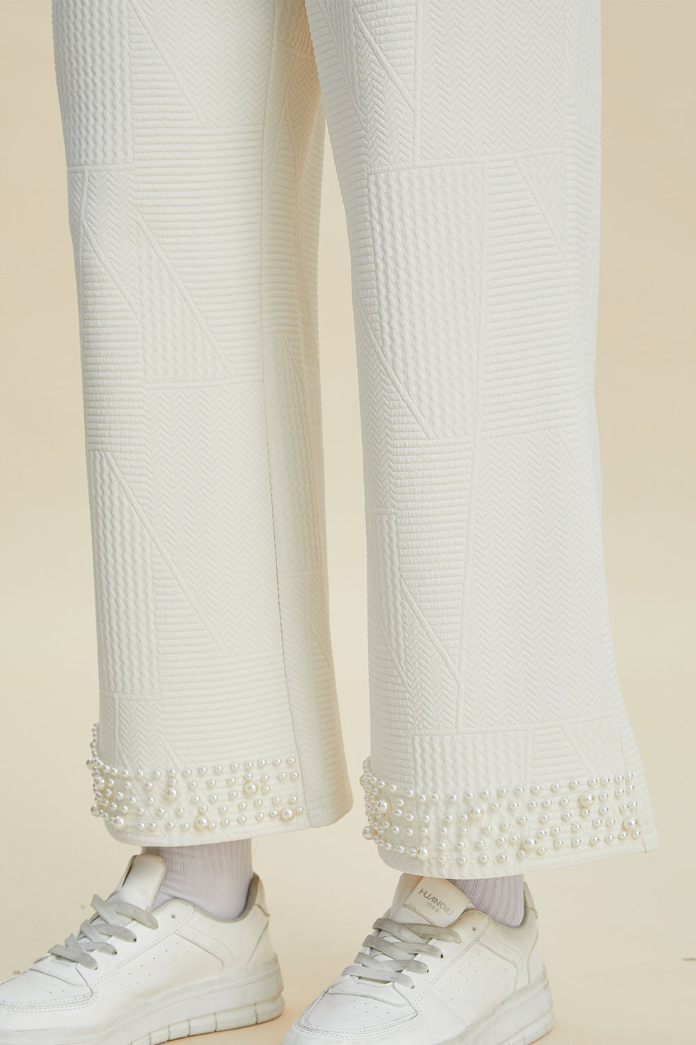 Double Take Full Size Pearl Detail Round Neck Top and Pants Set Double Take Full Size Pearl Detail Round Neck Top and Pants Set