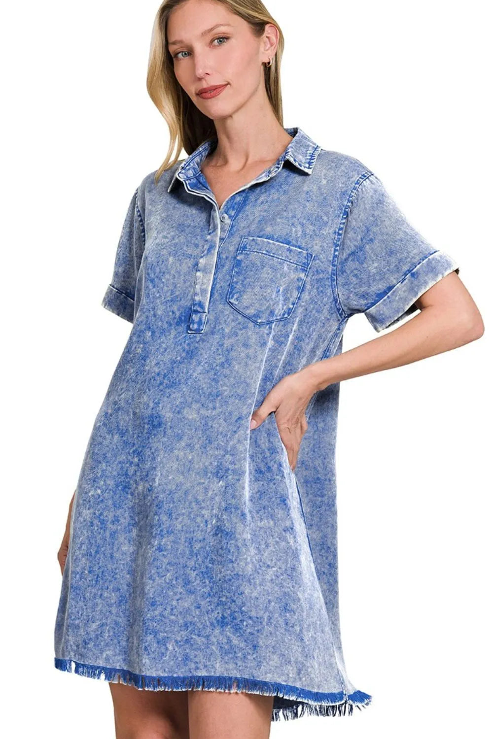Zenana Tencel Mineral Washed Collared Shirts Dress 86d4217a-287a-4d94-90d9-2f0b07add3af-Max-Origin