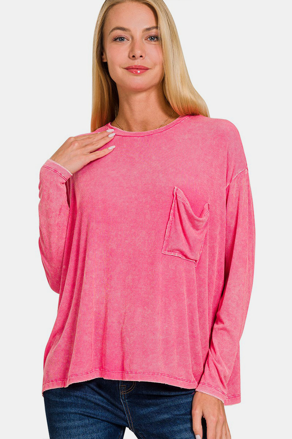 Zenana Round Neck Long Sleeve T-Shirt Zenana Round Neck Long Sleeve T-Shirt - TopFashionHQ