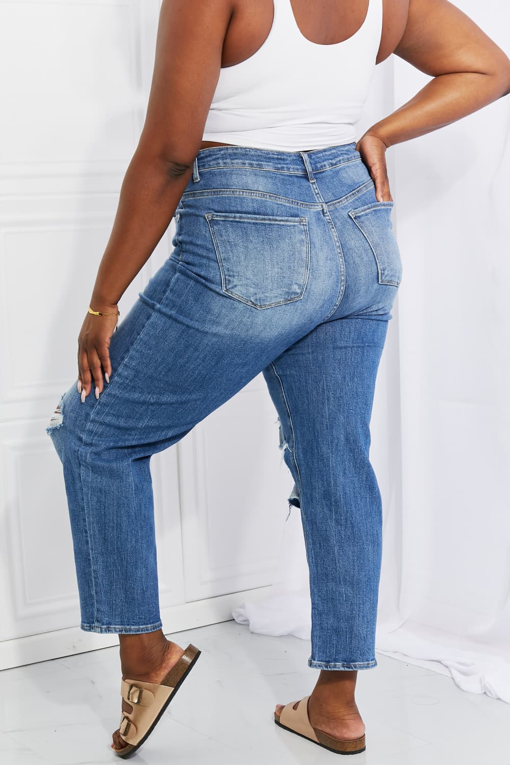 RISEN Full Size Emily High Rise Relaxed Jeans RISEN Full Size Emily High Rise Relaxed Jeans - TopFashionHQ