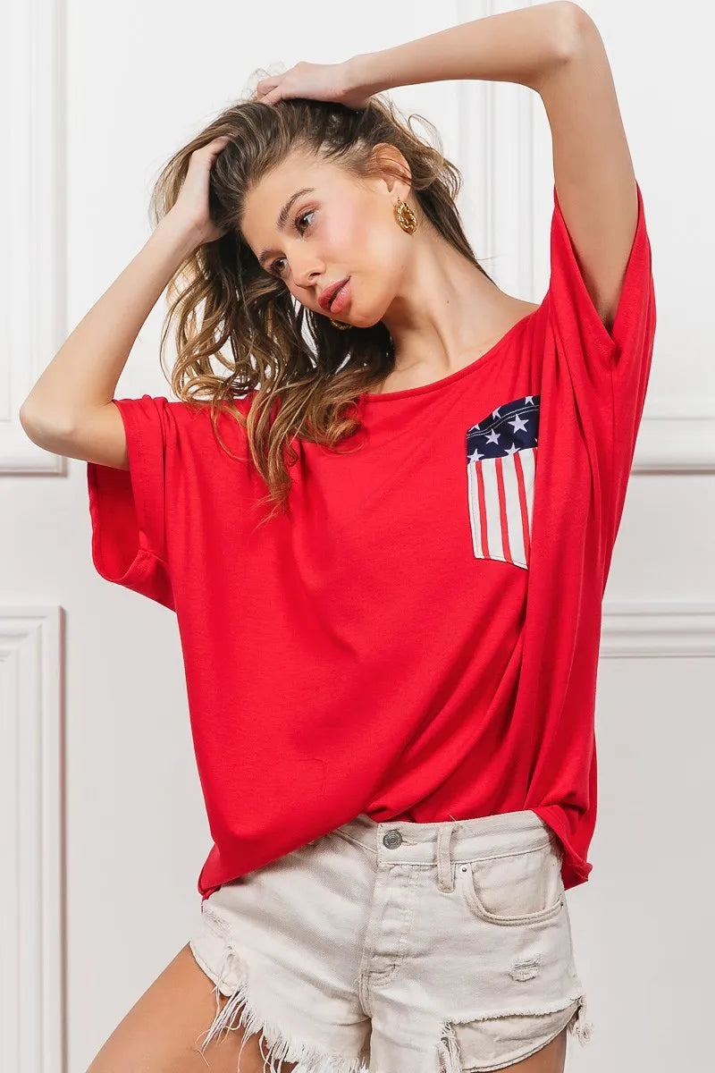 BiBi French Terry With Front Pocket Dolman Sleeves Top 87b6e3febb4548b3a8bc3dfe1430b7ab-Max-Origin