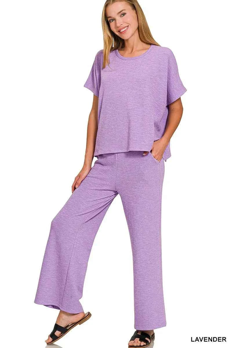 Zenana Cotton Slub Top & Pants Set Zenana Cotton Slub Top & Pants Set