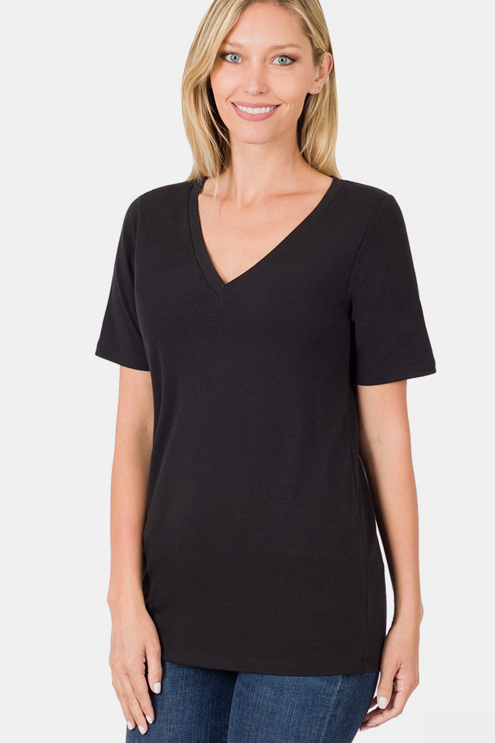 Zenana V-Neck Short Sleeve T-Shirt Zenana V-Neck Short Sleeve T-Shirt - TopFashionHQ