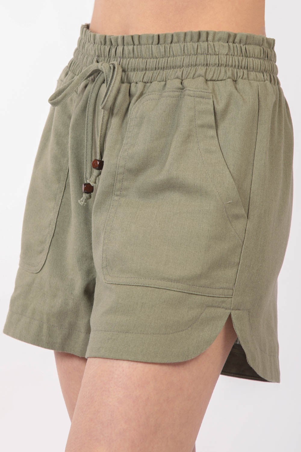 VERY J Drawstring Elastic Waist Linen Shorts VERY J Drawstring Elastic Waist Linen Shorts