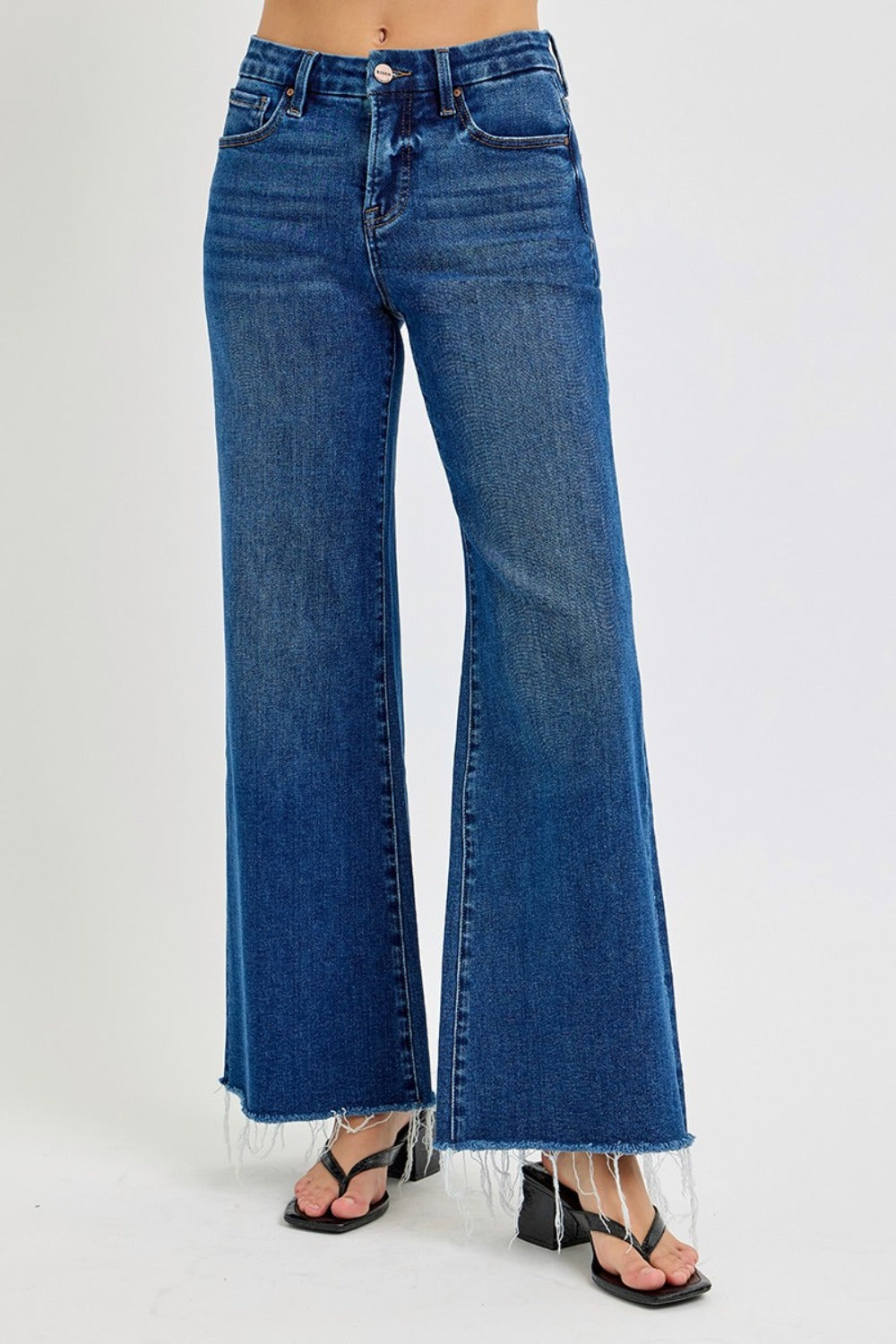 RISEN Tummy Control High Rise Wide Leg Jeans RISEN Tummy Control High Rise Wide Leg Jeans - TopFashionHQ