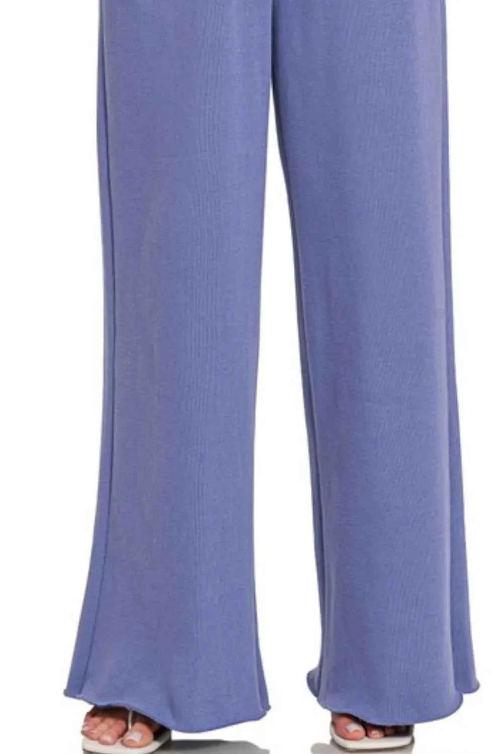 Zenana Fleece Exposed Seam Wide Leg Sweatpants Zenana Fleece Exposed Seam Wide Leg Sweatpants
