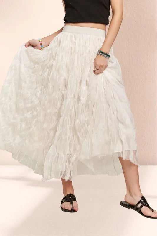ADORA Elastic Waist Cloud Fluffy Maxi Skirt 8a9e6606c65c45e194c48098233a7b8e-Max-Origin