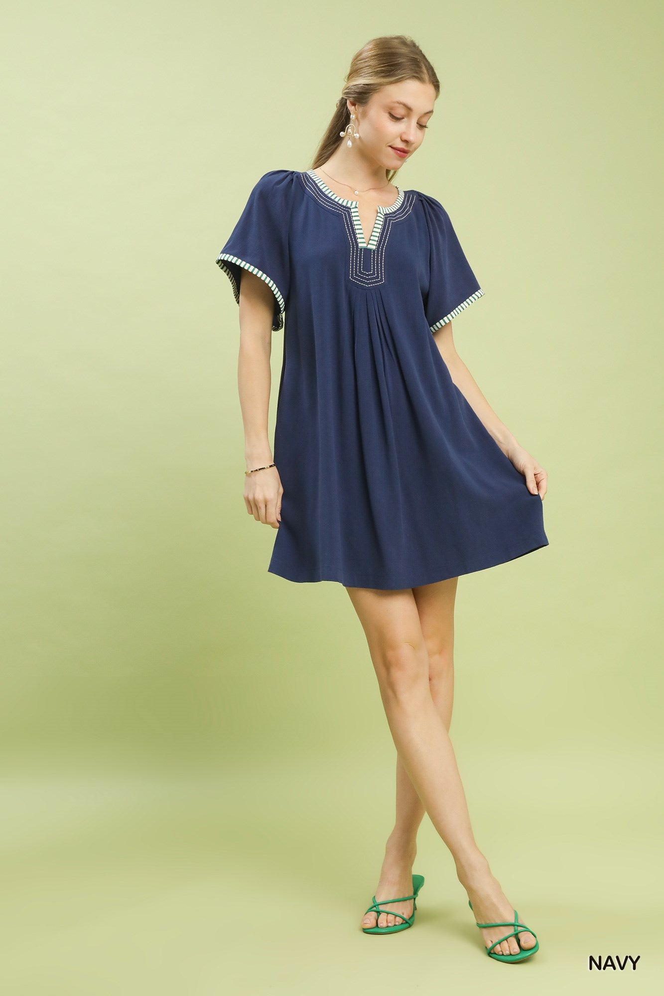 Umgee Linen Trim Tunic Dress 8ae0828c-6142-449a-aa23-0b4c9e176b29-Max