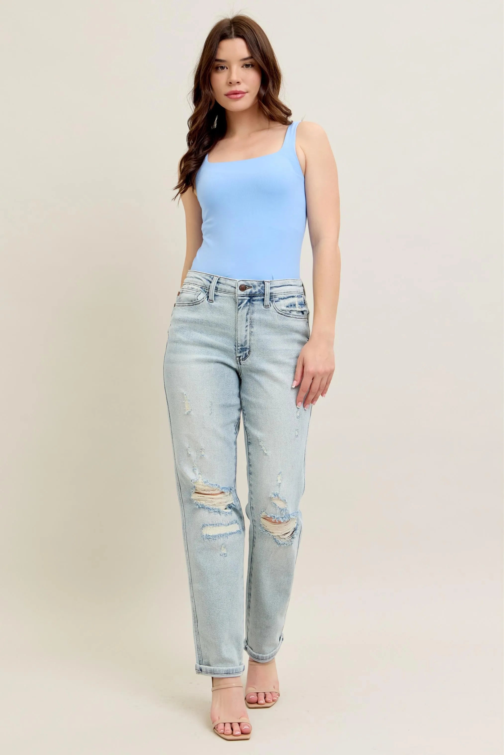Judy Blue Full Size Mr Repair Stitch Detail Destroy Single Cuff Bf Jeans Plus Size 8b8cef2c7e5a40e498b6d0a89d652ec4-Max-Origin
