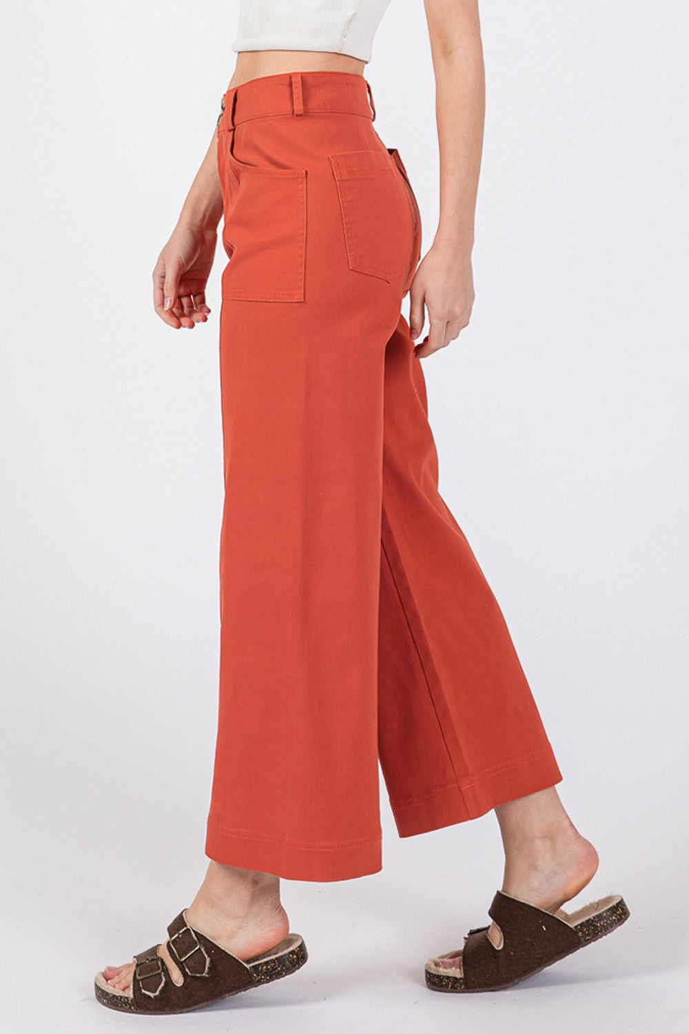 SAGE + FIG Wide Leg Cropped Pants SAGE + FIG Wide Leg Cropped Pants - TopFashionHQ