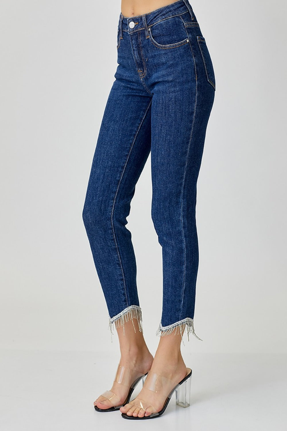 RISEN Full Size Embellished Mid Rise Crop Skinny Jeans RISEN Full Size Embellished Mid Rise Crop Skinny Jeans
