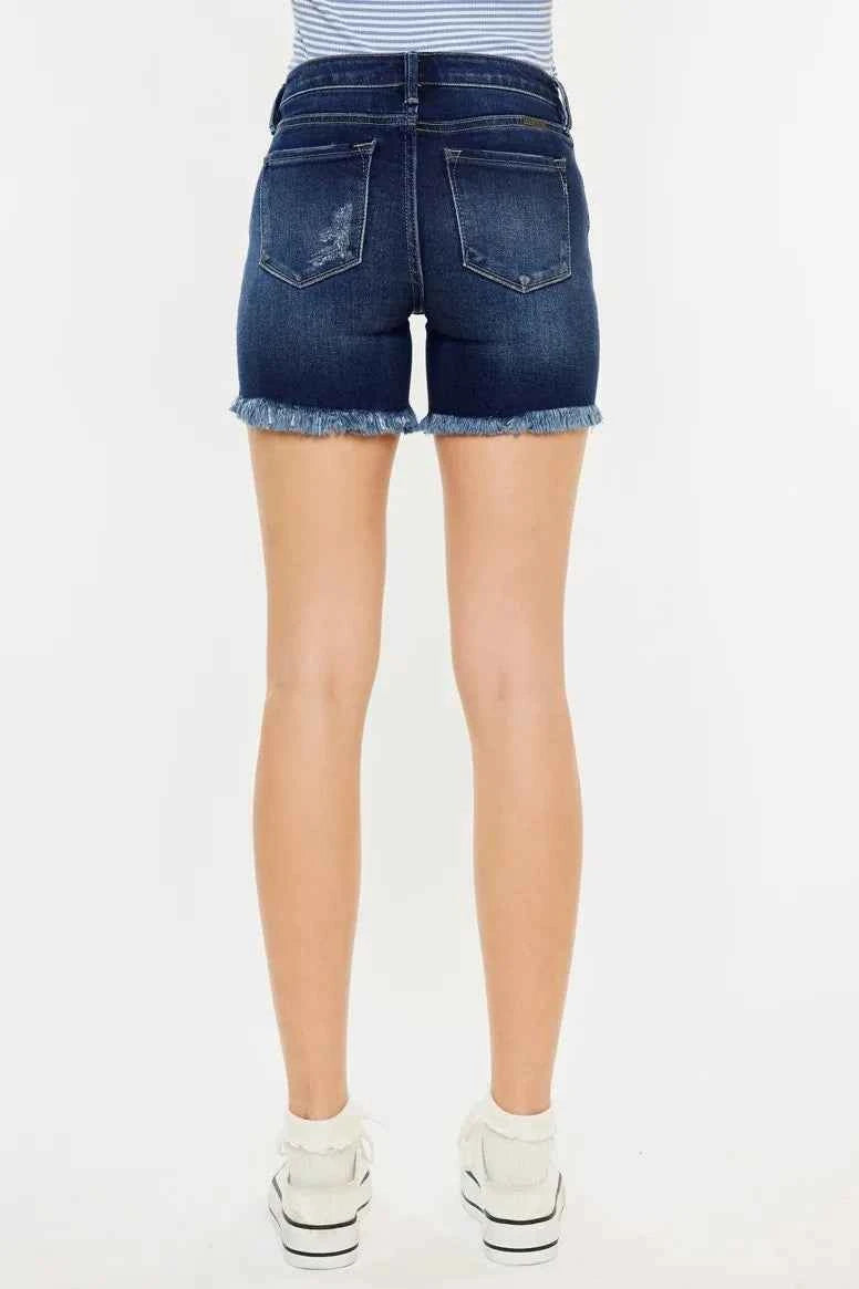Kancan Mid Rise Button Fly Denim Shorts Kancan Mid Rise Button Fly Denim Shorts
