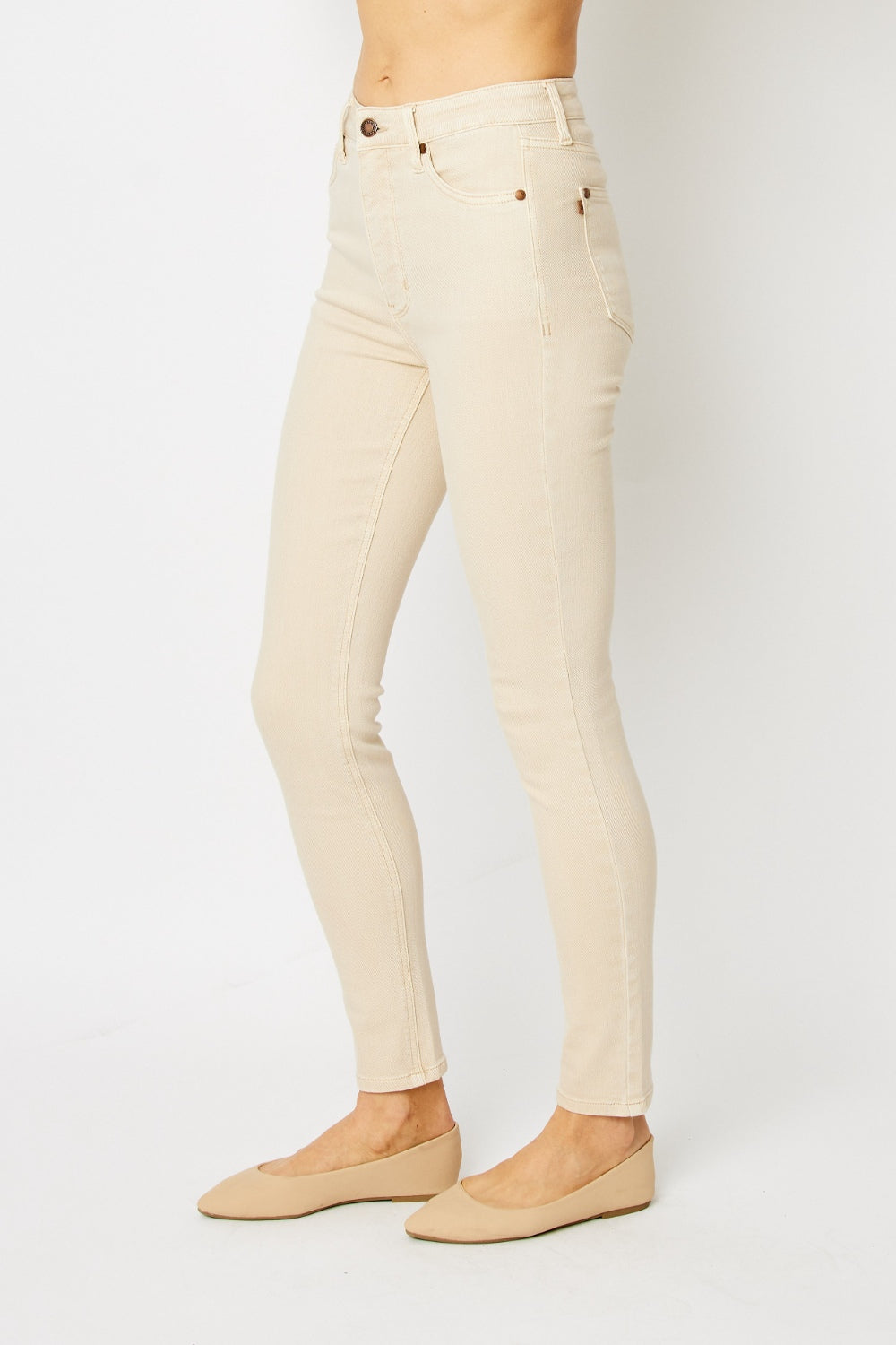 Judy Blue Full Size Garment Dyed Tummy Control Skinny Jeans Judy Blue Full Size Garment Dyed Tummy Control Skinny Jeans - TopFashionHQ