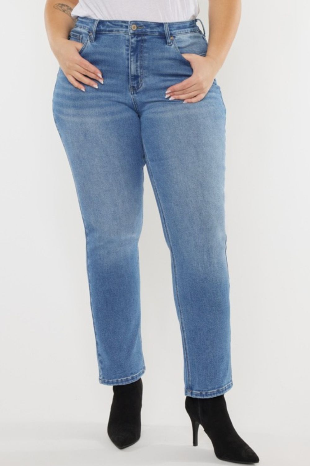 Kancan Full Size Cat's Whiskers High Waist Jeans Kancan Full Size Cat's Whiskers High Waist Jeans - TopFashionHQ
