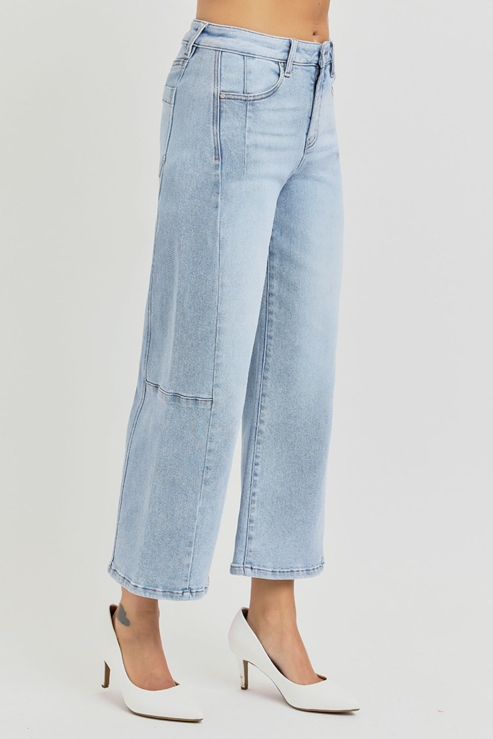 RISEN Full Size High Rise Seamed Detail Wide Leg Crop Jeans RISEN Full Size High Rise Seamed Detail Wide Leg Crop Jeans