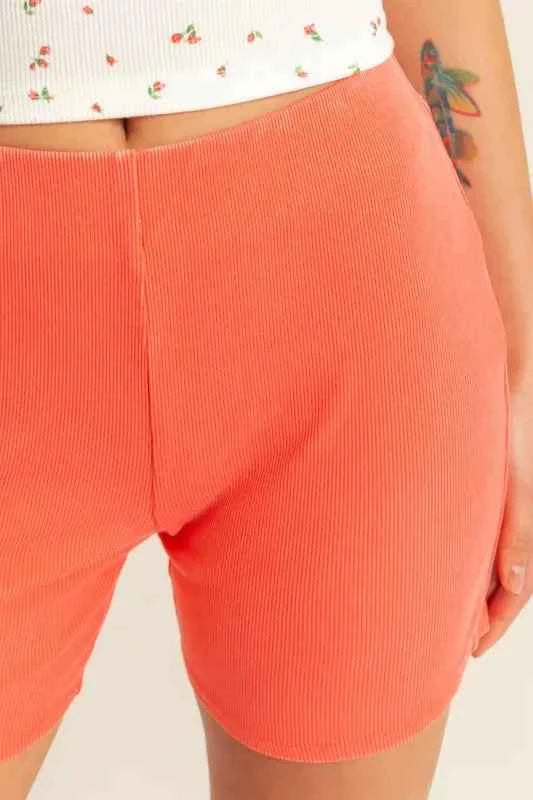 HYFVE High Waist Ribbed Fitted Biker Shorts HYFVE High Waist Ribbed Fitted Biker Shorts