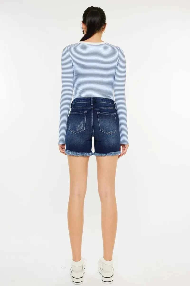 Kancan Mid Rise Button Fly Denim Shorts Kancan Mid Rise Button Fly Denim Shorts