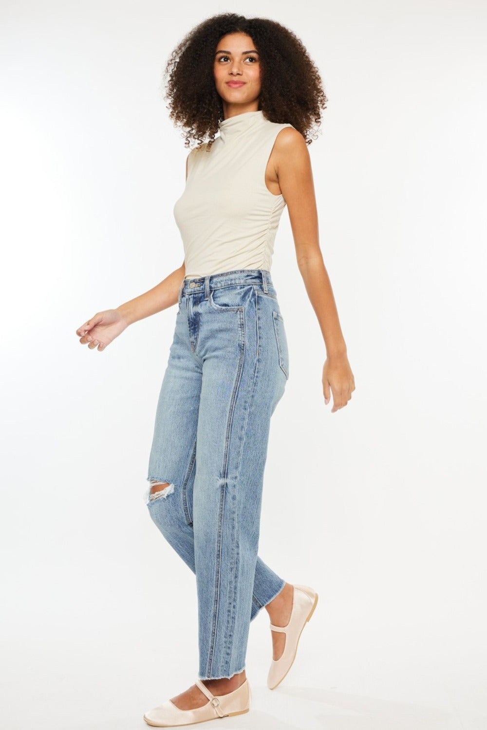 Kancan Ultra High Rise Distressed Straight Jeans Kancan Ultra High Rise Distressed Straight Jeans
