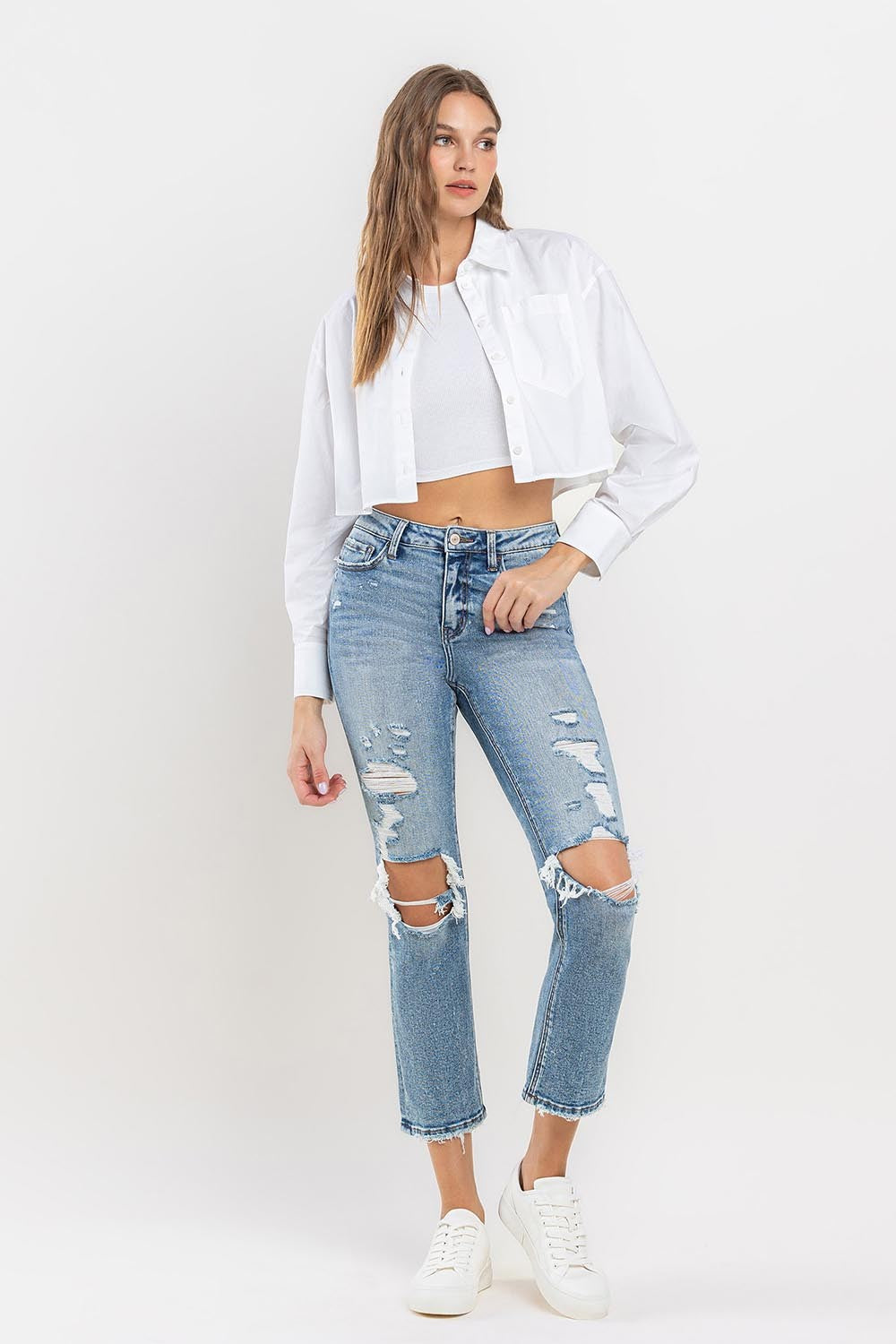 Lovervet Full Size High Rise Slim Straight Jeans Lovervet Full Size High Rise Slim Straight Jeans - TopFashionHQ